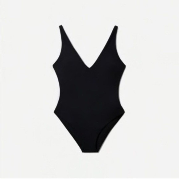 NWT Everlane The V-Neck Onepiece Swimsuit Black Small - Picture 4 of 12